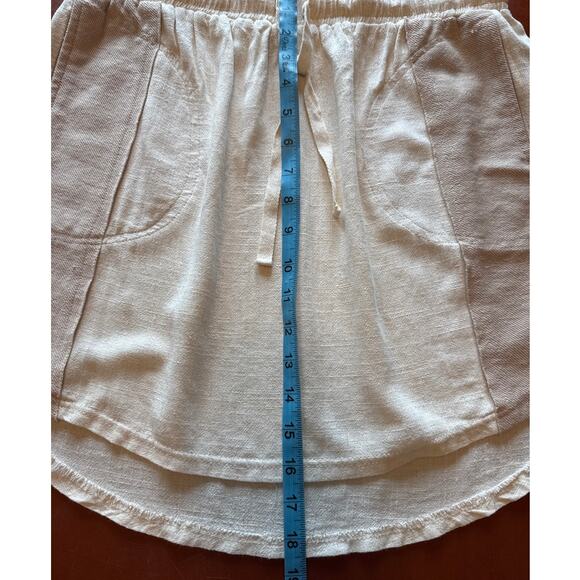 Umgee Linen Blend French Terry Elastic Waistband & Drawstring Skirt - Picture 5 of 6